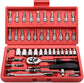 46 Pieces 1/4 inch Drive Socket Ratchet Wrench Set with Bit Socket Set Metric