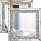 2 Pcs Wall Mirrors Crush Diamond Mirrors Decor, Silver Decor12"x12" NEW