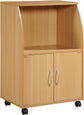 Mini Microwave Cart with Two Doors and Shelf for Storage