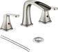 8 Inch 2 Handles Waterfall 3 Holes Brushed Nickel Widespread Bathroom Vanity Sink Faucet with Pop Up Drain