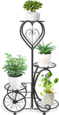 Plant Stand Indoor Outdoor, Metal 4 Tier Plant Shelf Flower Pot Holder