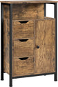 Industrial Bathroom Floor Cabinet Freestanding Wooden Organizer, Rustic Brown or  Grey