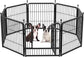 8 Panels Dog Playpen Outdoor, Dog Pen 24" Height Dog Fence Exercise Pen with Doors