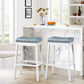 Set of 2 Cambridge Bar Stools, 29 Inch Counter Stools, Solid Wood Legs