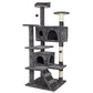 💥Sale💥 53" Cat Tree Multi-Levels Condos Scratching Post Tower Play House, Dark Gray