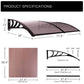 Polycarbonate Window Door Awning Canopy Brown with Black Bracket