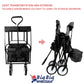 Folding Beach Wagon Garden Cart Sport Storage Utility 4 Buggy Wheel Canopy Kids