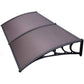 Polycarbonate Window Door Awning Canopy Brown with Black Bracket