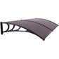 Polycarbonate Window Door Awning Canopy Brown with Black Bracket