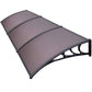 Polycarbonate Window Door Awning Canopy Brown with Black Bracket