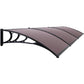 Polycarbonate Window Door Awning Canopy Brown with Black Bracket