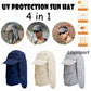 Ear Flap Sun Hat Neck Face Cover Baseball Cap Fishing Dust-proof Visor Outdoor