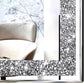 2 Piece Wall Mirrors, Crush Diamond Mirrors Decor, Silver Decorative for Living Room Bedroom, Bathroom. (12”x12”)