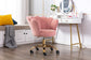 Modern Upholstered Pink Velvet Seashell Back Adjustable Swivel Vanity Desk Chair