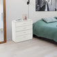 Bedroom Storage Dresser 4 Drawers with Cabinet Wood Furniture Bedroom Chest