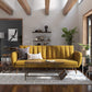 NEW Futon, Convertible Sofa & Couch Upholstery and Wooden Legs, Mustard Linen