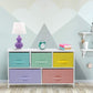 Kids Dresser w/ 5 Drawers, Storage Chest for Kid’s, & Teens Bedroom, Steel Frame, Fabric Bins,White