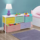 Kids Dresser w/ 5 Drawers, Storage Chest for Kid’s, & Teens Bedroom, Steel Frame, Fabric Bins,White