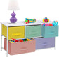 Kids Dresser w/ 5 Drawers, Storage Chest for Kid’s, & Teens Bedroom, Steel Frame, Fabric Bins,White