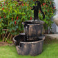 Waterfall Fountain 27" Tall 2-Tier Barrel and Pump, Bronze Finish