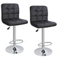 Set of 4 Bar Stools Black Adjustable Height Dining Swivel Pub Counter Chair