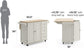 Breakfast Bar White Mobile Kitchen Island Cart with Wood Drop Leaf