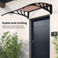 Polycarbonate Window Door Awning Canopy Brown with Black Bracket