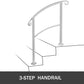 Iron Handrail Stair Railing fit 1 or 3 Step Handrail Outdoor Hand Rail White