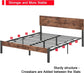 Queen Bed Frame with Headboard, Strong Steel Slat Support, Tool-Free Assembly