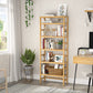 2 Pcs NEW 6-Tier Bamboo Adjustable 63.4” Tall Bookcase Book Shelf Organizer, Free Standing