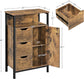 Industrial Bathroom Floor Cabinet Freestanding Wooden Organizer, Rustic Brown or  Grey