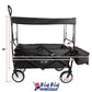 Folding Beach Wagon Garden Cart Sport Storage Utility 4 Buggy Wheel Canopy Kids