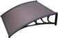 Polycarbonate Window Door Awning Canopy Brown with Black Bracket