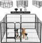 40 Inch Tall 8 Panel Extra Large Metal Outdoor Dog Pet Play Pen Kennel Garden Yard Fence Gate Set