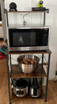 3 Tier Kitchen Storage, Bakers Rack, Coffee Bar, w/ 6 S-Hooks