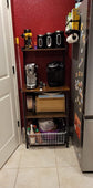 3 Tier Kitchen Storage, Bakers Rack, Coffee Bar, w/ 6 S-Hooks