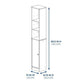 Freestanding Storage Cabinet with Three Tier Shelves Tall Slim Cabinet White