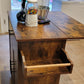 Kitchen Island Table on Wheels with Drop Leaf, Storage Cabinet and Drawer