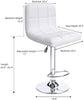 NEW! Set of 4 Leather Adjustable Swivel Bar Stools Dining chairs, Modern Barstools, White