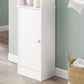 Freestanding Storage Cabinet with Three Tier Shelves Tall Slim Cabinet White