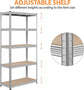 5-Tier Utility Shelves, Metal Storage Shelves Garage Adjustable Unit 35.5 x 16 x 71 Inch