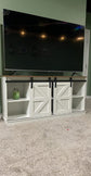 NEW! Copy of Farmhouse TV Stand up to 65 In, Entertainment Center with Sliding Barn Doors