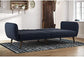 NEW! Sofa Futon Premium Linen Upholstery and Wooden Legs, Blue Linen