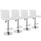 NEW! Set of 4 Leather Adjustable Swivel Bar Stools Dining chairs, Modern Barstools, White