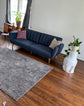 NEW! Sofa Futon Premium Linen Upholstery and Wooden Legs, Blue Linen