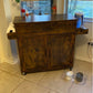 Kitchen Island Table on Wheels with Drop Leaf, Storage Cabinet and Drawer