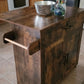 Kitchen Island Table on Wheels with Drop Leaf, Storage Cabinet and Drawer