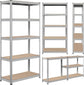 5-Tier Utility Shelves, Metal Storage Shelves Garage Adjustable Unit 35.5 x 16 x 71 Inch