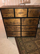 9 Drawers Fabric Dresser for Bedroom, Storage Tower, Rustic Brown Wood Top