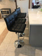 Set of 4 Bar Stools Black Adjustable Height Dining Swivel Pub Counter Chair